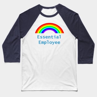 Blue Essential Employee Meme Rainbow Baseball T-Shirt